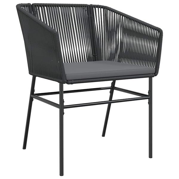 Grote foto vidaxl 5 delige tuinset met kussens poly rattan glas zwart tuin en terras tuinmeubelen