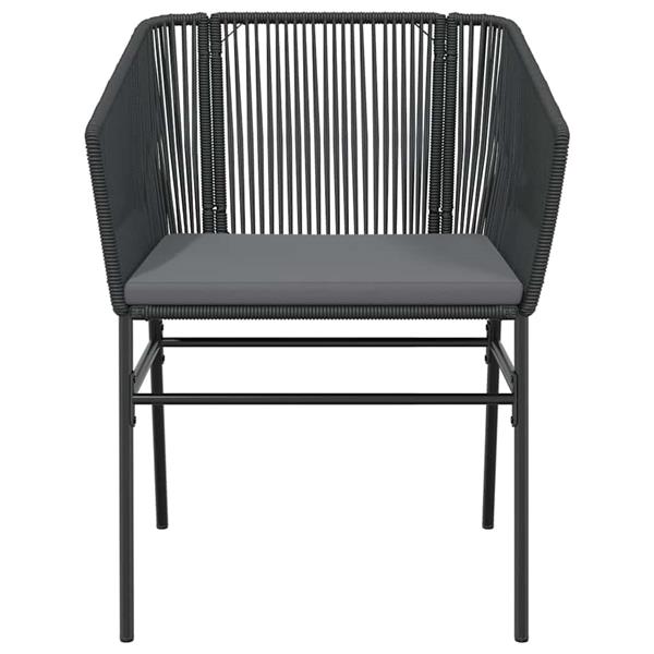 Grote foto vidaxl 5 delige tuinset met kussens poly rattan glas zwart tuin en terras tuinmeubelen