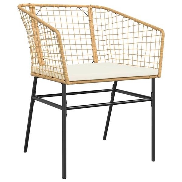 Grote foto vidaxl 5 delige tuinset met kussens poly rattan glas bruin tuin en terras tuinmeubelen