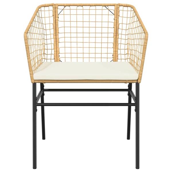 Grote foto vidaxl 5 delige tuinset met kussens poly rattan glas bruin tuin en terras tuinmeubelen