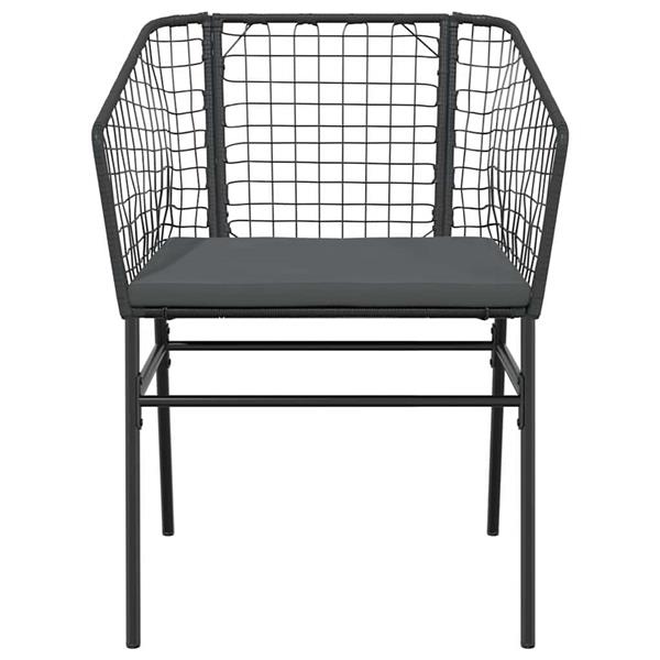 Grote foto vidaxl 5 delige tuinset met kussens poly rattan glas zwart tuin en terras tuinmeubelen