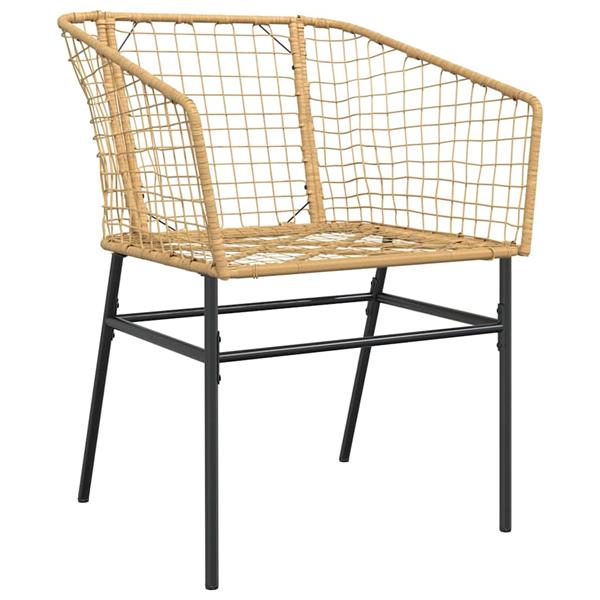 Grote foto vidaxl 3 delige tuinset poly rattan glas bruin tuin en terras tuinmeubelen