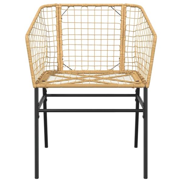 Grote foto vidaxl 3 delige tuinset poly rattan glas bruin tuin en terras tuinmeubelen