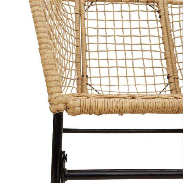 Grote foto vidaxl 3 delige tuinset poly rattan glas bruin tuin en terras tuinmeubelen