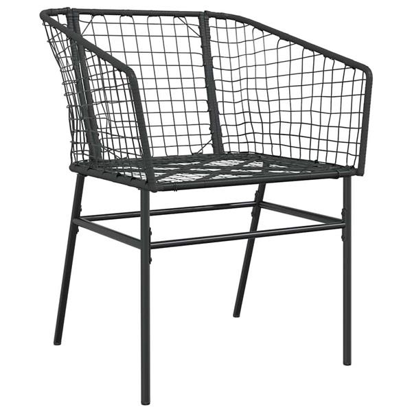 Grote foto vidaxl 5 delige tuinset poly rattan glas zwart tuin en terras tuinmeubelen
