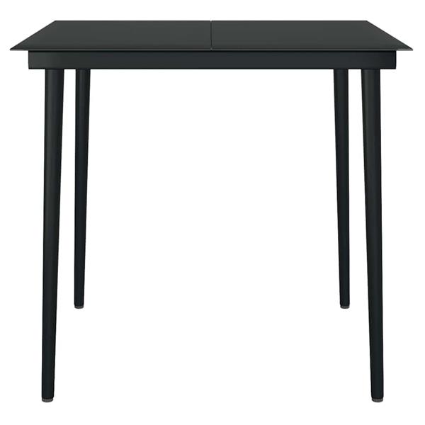 Grote foto vidaxl 5 delige tuinset poly rattan glas zwart tuin en terras tuinmeubelen