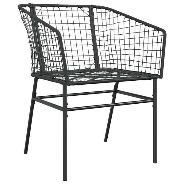 Grote foto vidaxl 3 delige tuinset poly rattan glas zwart tuin en terras tuinmeubelen