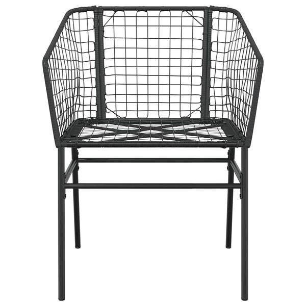 Grote foto vidaxl 3 delige tuinset poly rattan glas zwart tuin en terras tuinmeubelen