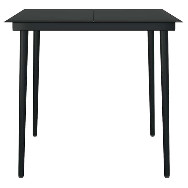 Grote foto vidaxl 3 delige tuinset poly rattan glas zwart tuin en terras tuinmeubelen