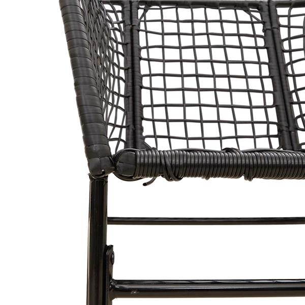 Grote foto vidaxl 3 delige tuinset poly rattan glas zwart tuin en terras tuinmeubelen