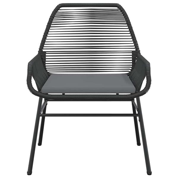 Grote foto vidaxl 5 delige tuinset met kussens poly rattan glas zwart tuin en terras tuinmeubelen