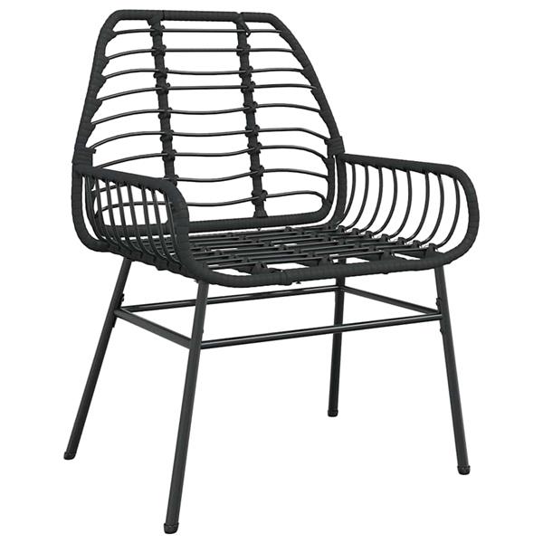 Grote foto vidaxl 5 delige tuinset poly rattan glas zwart tuin en terras tuinmeubelen