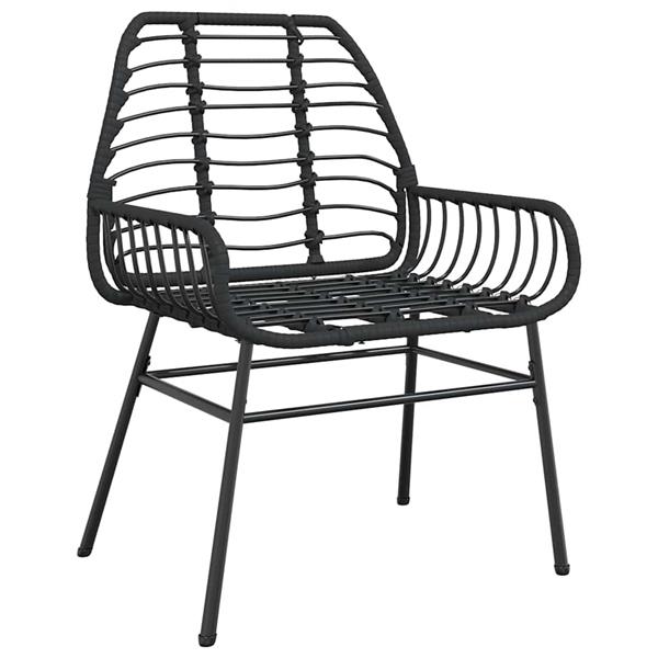Grote foto vidaxl 3 delige tuinset poly rattan glas zwart tuin en terras tuinmeubelen