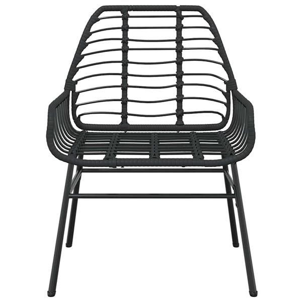Grote foto vidaxl 3 delige tuinset poly rattan glas zwart tuin en terras tuinmeubelen