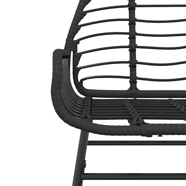 Grote foto vidaxl 3 delige tuinset poly rattan glas zwart tuin en terras tuinmeubelen