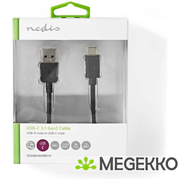 Grote foto usb 3.1 cable gen2 usb c male a male 1.0 m zwart computers en software overige computers en software
