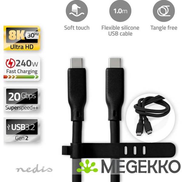 Grote foto nedis ccgb64810bk10 usb kabel 1 m usb 3.2 gen 2 3.1 gen 2 usb c zwart computers en software overige computers en software