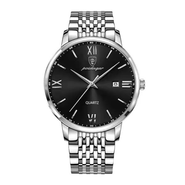 Grote foto luxe sport kwarts horloge 3 bar waterdicht lichtgevend herenhorloge roestvrij staal zilver zwart kleding dames horloges