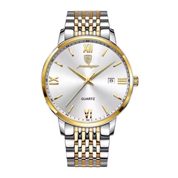 Grote foto luxe sport kwarts horloge 3 bar waterdicht lichtgevend herenhorloge roestvrij staal goud wit kleding dames horloges