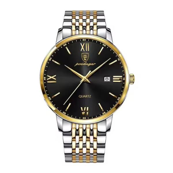 Grote foto luxe sport kwarts horloge 3 bar waterdicht lichtgevend herenhorloge roestvrij staal goud zwart kleding dames horloges