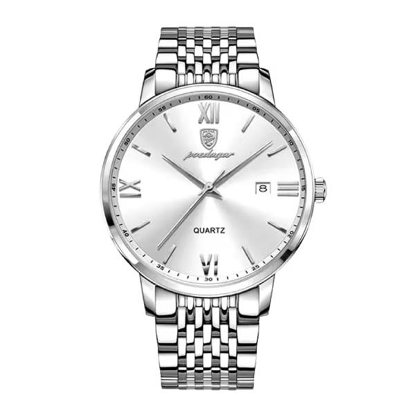 Grote foto luxe sport kwarts horloge 3 bar waterdicht lichtgevend herenhorloge roestvrij staal zilver wit kleding dames horloges