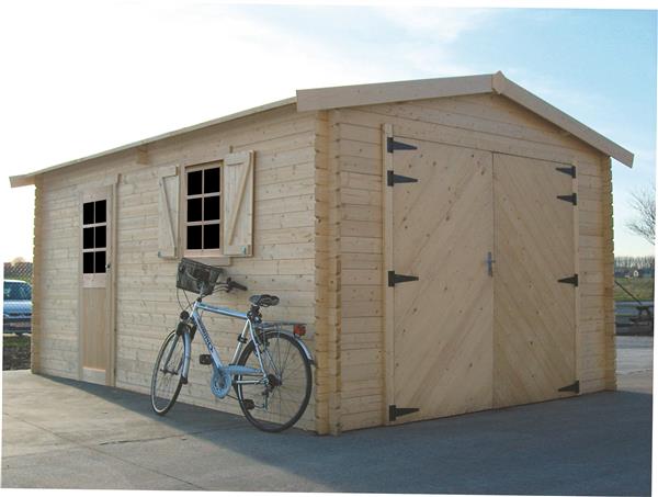 Grote foto houten garage s8944 tuin en terras tuinhuisjes en blokhutten