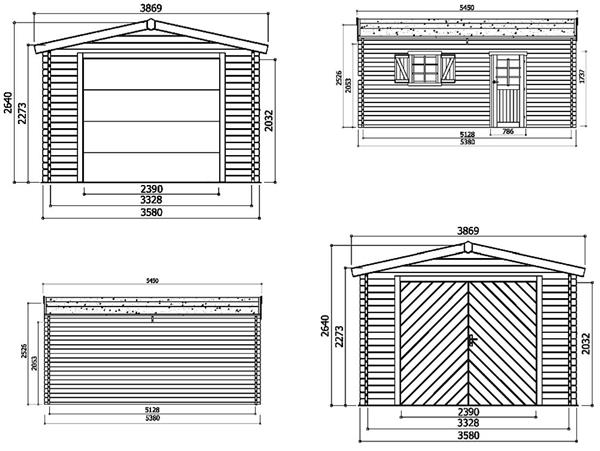 Grote foto houten garage s8944 tuin en terras tuinhuisjes en blokhutten
