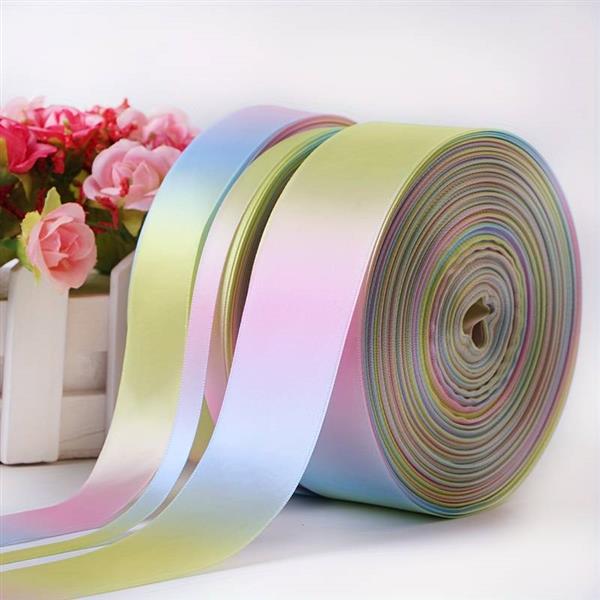 Grote foto dubbelsatijn 38 mm dubbelzijdig pastel regenboog lint 3 meter regenbooglint verzamelen overige verzamelingen