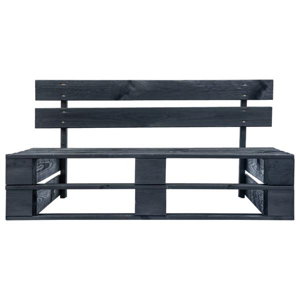 Grote foto vidaxl tuinbank pallet hout zwart tuin en terras tuinmeubelen