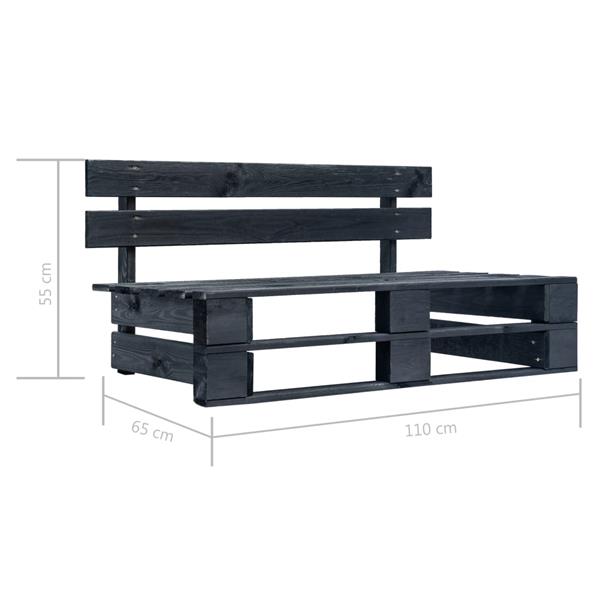 Grote foto vidaxl tuinbank pallet hout zwart tuin en terras tuinmeubelen