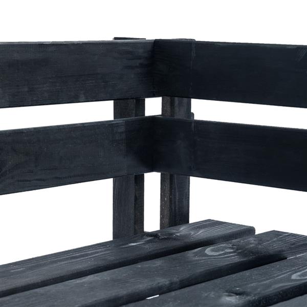 Grote foto vidaxl tuinhoekbank pallet hout zwart tuin en terras tuinmeubelen