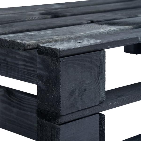 Grote foto vidaxl tuinhoekbank pallet hout zwart tuin en terras tuinmeubelen