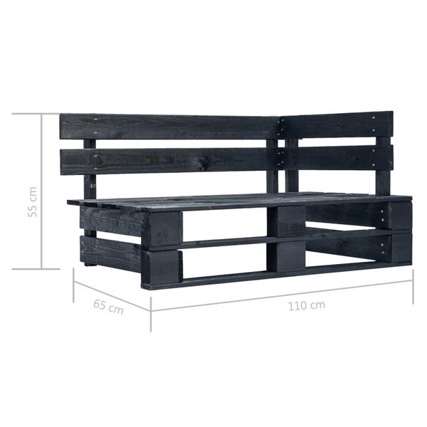 Grote foto vidaxl tuinhoekbank pallet hout zwart tuin en terras tuinmeubelen