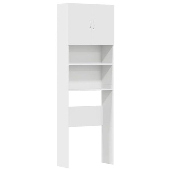 Grote foto vidaxl wasmachinekast 64x24x190 cm bewerkt hout wit witgoed en apparatuur wasmachines