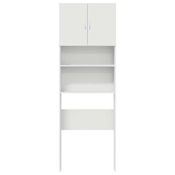 Grote foto vidaxl wasmachinekast 64x24x190 cm bewerkt hout wit witgoed en apparatuur wasmachines