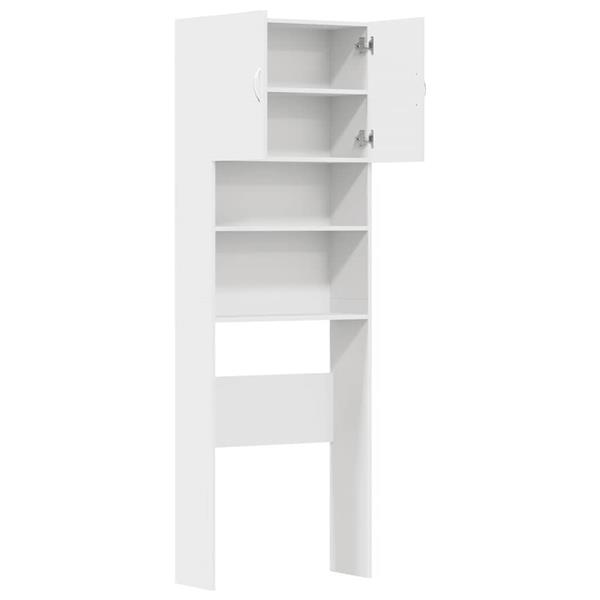 Grote foto vidaxl wasmachinekast 64x24x190 cm bewerkt hout wit witgoed en apparatuur wasmachines