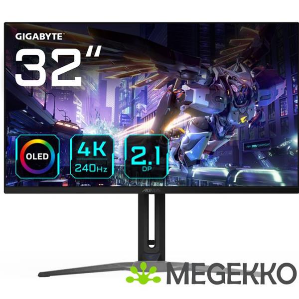 Grote foto gigabyte aorus fo32u2p 32 4k ultra hd 240hz oled gaming monitor computers en software overige computers en software