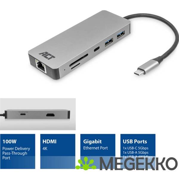 Grote foto act usb c 4k docking station voor 1 hdmi monitor computers en software overige computers en software