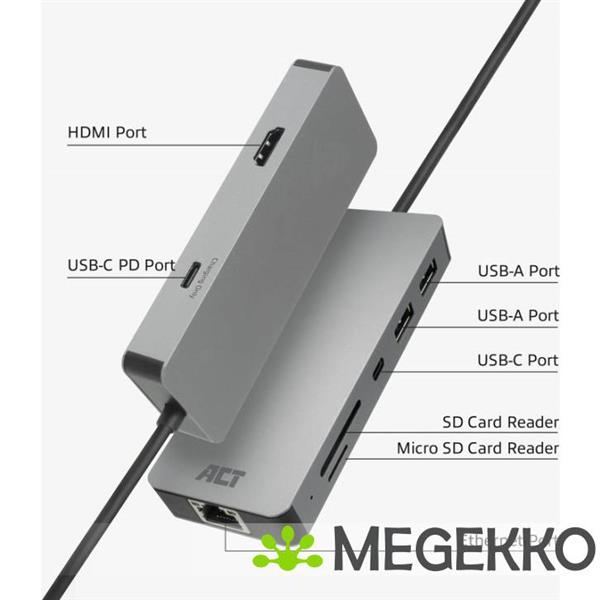 Grote foto act usb c 4k docking station voor 1 hdmi monitor computers en software overige computers en software