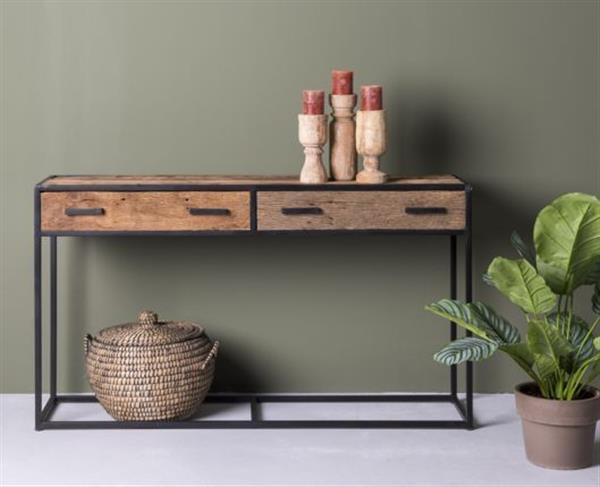 Grote foto sidetable dakota 2 lades 120x35x80 cm huis en inrichting eettafels