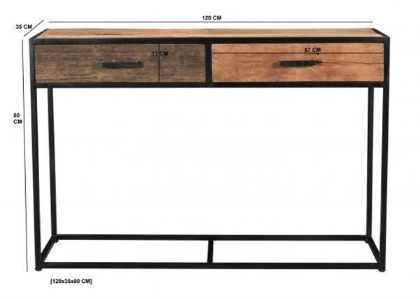 Grote foto sidetable dakota 2 lades 120x35x80 cm huis en inrichting eettafels
