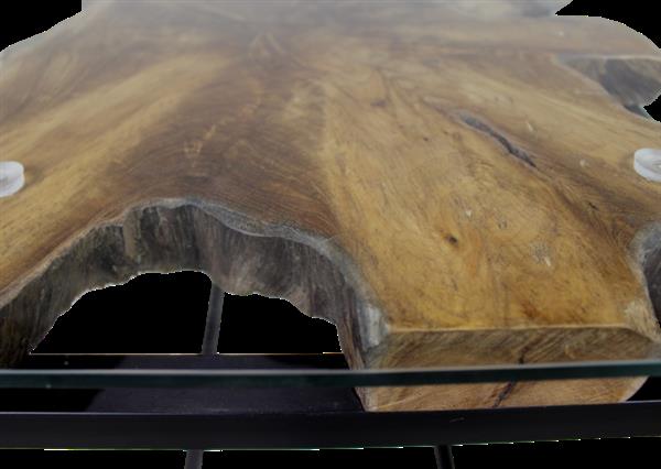 Grote foto sidetable teak wortelhout 115x42x72 5 cm incl. glasplaat 120x45 cm huis en inrichting eettafels