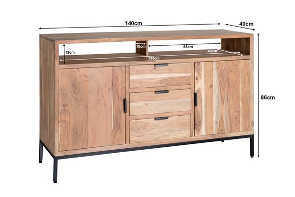 Grote foto dressoir oslo 140x40x85 cm huis en inrichting eettafels