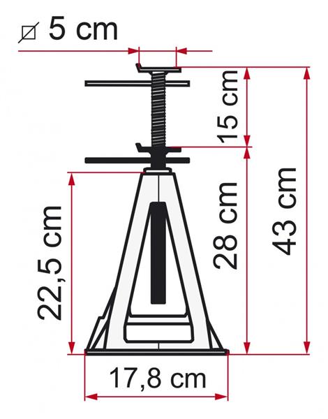 Grote foto fiamma assteunen aluminium 4st. caravans en kamperen caravan accessoires