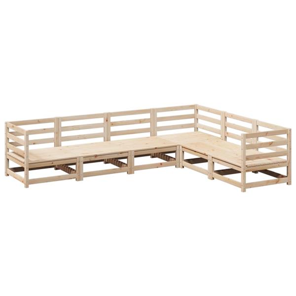 Grote foto vidaxl 6 delige loungeset massief grenenhout tuin en terras tuinmeubelen