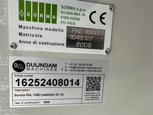 Grote foto sorma pal 108d palletiseerder met kettingtransporteur agrarisch tuinbouw