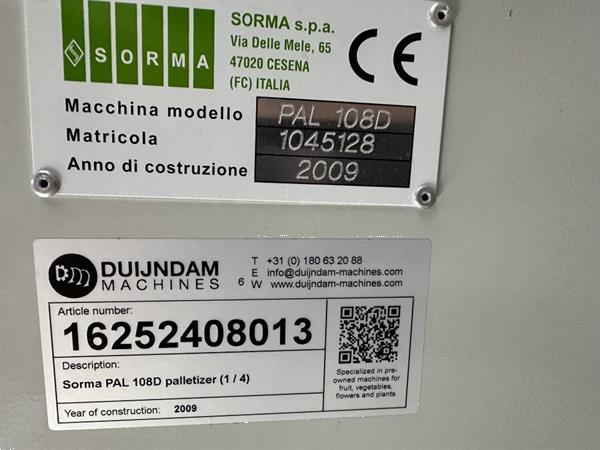 Grote foto sorma pal 108d palletiseerder met kettingtransporteur agrarisch tuinbouw