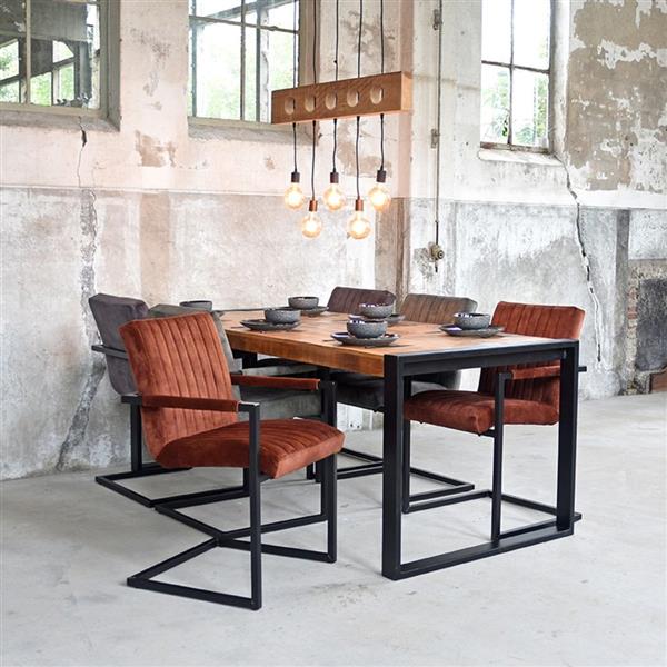 Grote foto eetkamerstoel milo 55x55x85 cm rust velours huis en inrichting stoelen