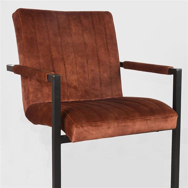 Grote foto eetkamerstoel milo 55x55x85 cm rust velours huis en inrichting stoelen