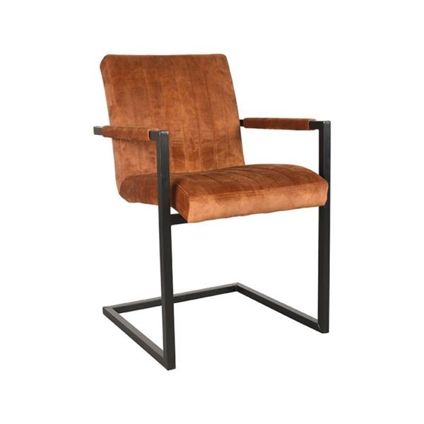 Grote foto eetkamerstoel milo 55x55x85 cm oker velours huis en inrichting stoelen